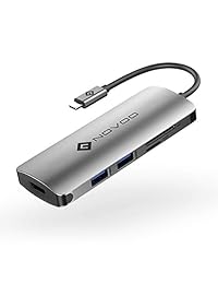 NOVOO USB C Hub with PD Power Delivery, 6 in 1 USB Type C Adapter with 60W PD Charging Port, 2 USB 3.0 Ports, 1 SD Memory Port, 1 Micro SD Card Reader Compatible with MacBook and Windows Laptops