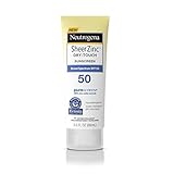 Neutrogena Sheer Zinc Oxide Dry-Touch Sunscreen Lotion with Broad Spectrum SPF 50, Water-Resistant, Hypoallergenic & Non-Greasy Mineral Sunscreen, 3 fl. oz