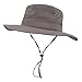 LETHMIK Outdoor Waterproof Boonie Hat Wide Brim Breathable Hunting Fishing Safari Sun Hat Grey