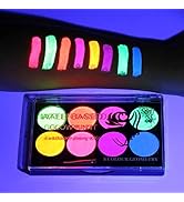 CCbeauty UV Glow Body Paint Neon 8 Fluorescent Colors Face Body Glow Black Lights Makeup Water Ac...