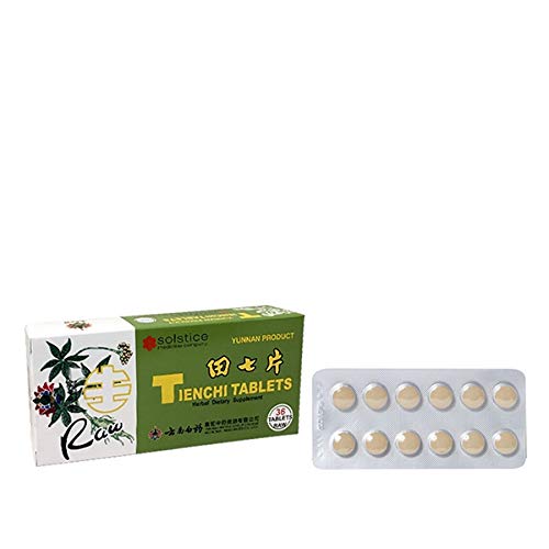 云南 生 田七片 Solstice Tienchi Raw Ginseng Tea Instant Tablet - 36 Tablet Pack
