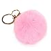 Keychains, Mikey Store Rabbit Fur Ball Keychain Bag Plush Car Key Ring Car Key Pendant (Pink)