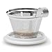 Tea Forte Kati Cup Blanche, Ceramic Tea Infuser Cup with Infuser Basket and Lid for Steeping Loose Leaf Tea