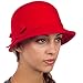 Sakkas Sally Vintage Style Wool Cloche Bucket Winter Hat with Bow Accent