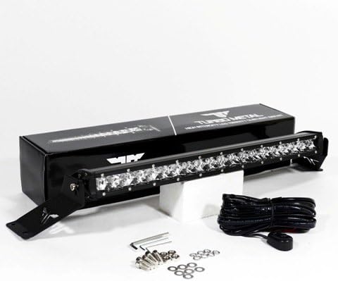 TurboMetal Hood Mounting Brackets and 100W Cree LED Light Bar Set for 2007-2015 Jeep Wrangler