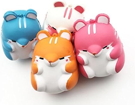 Slow Rebound Squishy Hamster, Simulation Cake Simulation Doll Pendant, PU Toy Model Hamster Color at Random