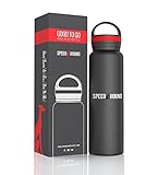 Durable Double Wall Insulated Hydro Thermos 21 Oz Bottle Stainless Steel Food Grade Water Flask by Speed Hound Best for Hot or Cold Leak Proof Handle BPA Free Vacuum Sealed with Wide Mouth