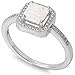 Oxford Diamond Co Princess Cut Lab Created White Opal & Cz Fashion .925 Sterling Silver Ring Size 10