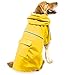 okdeals Dog Raincoat Leisure Waterproof Lightweight Dog Coat Jacket Reflective Rain Jacket with Hood for Small Medium Large Dogs(Yellow,XL)