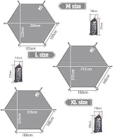HIKEMAN Camping Tarp Footprint Groundsheet Hexagon Tent Awning L 315x270 cm view 2