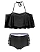 Avidlove Womens Two Piece Off Shoulder Swimsuits High Waisted Bikini Set Black, Black, XX-Large