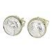 Glass Of Venice Murano Glass Button Stud Earrings - Silver White