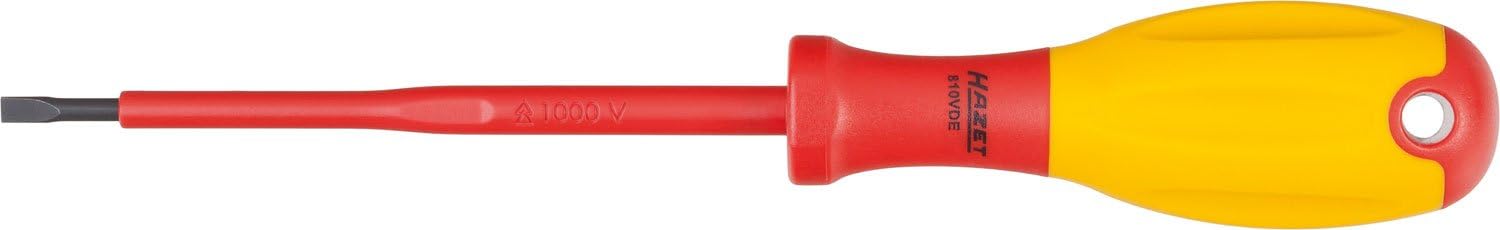 HAZET 810VDE-25 Slot Profile Screwdriver for Electricians with Protective Insulation and Burnished Tips - Multi-Colour