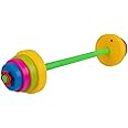 Kids Weight Set - Barbell with 8 Adjustable Plates - Kids Indoor Play Gym Toddler Workout Set - Baby Weights Toys for Age 3 and Up by Hey Play
