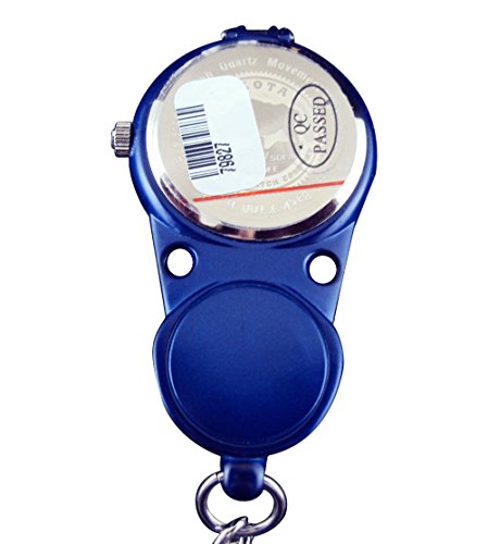 Dakota Clip Watch Blue - Magnifier Flip Clip Watch, Water Resistant. Comes With Sturdy Aluminium Carabiner Clip To Attach In Backpack, Purse Handle And Anywhere. Packed In A Rugged Plastic H2O Box. - Thumbnail 3