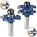 Premium Tongue and Groove Router Bits (Spacers Included) - 1/2” Shank 3 Teeth T-Shape Milling Cutter, Hardened K10 Carbide Router Bits for Woodworking (2 pcs)