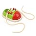 PlanToys Wooden Tie-Up Shoe Educational Toy (5319) | Sustainably Made from Rubberwood and Non-Toxic Paints and Dyes