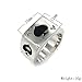 JAJAFOOK Men's Stainless Steel Ring, Poker Spade Ace, Black Silver,Sizes 7-14