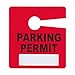 Parking Permit Pass Stock Hang Tags for Employees, Tenants, Students, Businesses, Office, Apartments, 10 Pack (Red)