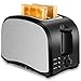 Toaster 2 Slice, CUSINAID Toasters with 2 Extra-Wide Slots, 2 Slot Toasters, Top Rated Best Prime, Stainless Steel with Pop Up Reheat Function Black