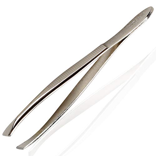 Titania Germany Tweezers Slanted - Professional Incline Tip - Precision & Accuracy Hair Plucker for Daily Routine Beauty Routine - Made In Germany