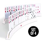 Arc Playing Cards Holder (Set of 4) | Playing Card Holders for Seniors & Kids Card Holder | Curved Game Card Holder Design Prevents Viewing of Cards | Holds 15 Cards | Playing Card Holder for Poker
