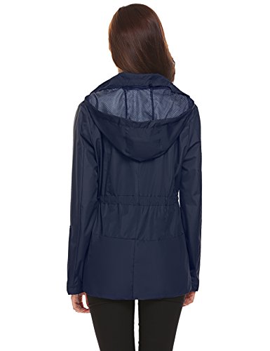 image for Romanstii Windbreaker Coat for Women Light Weight Packable Rain Jacket