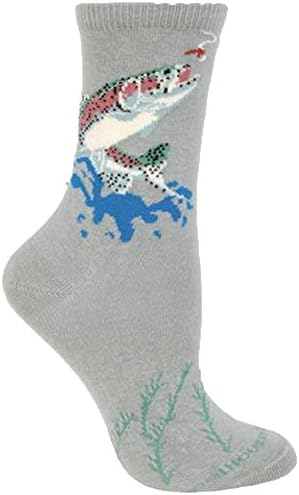 Trout Fishing Novelty Adult Socks by Wheel House Designs USA Made