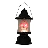 Adorox LED Skull Lantern Flashing Music Sounds Light up Scary Skeleton Candle Halloween Party Prop Decoration Lamp