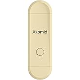 Akomid USB Rechargeable Book Light for Reading in Bed, 8 LEDs Bookmark Style Clip on, Eye-Cared Amber Light Mode for Kids, Blue Light Blocking, Stepless Dimming,Khaki