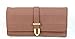 Gino Milano Women's Gold Leather Band Watch & Matching Tri-Fold Wallet Set - Brown