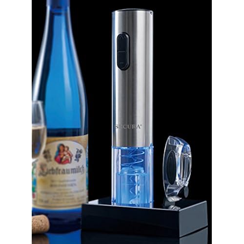 Secura SWO-3N Stainless Steel Electric Wine Opener Corkscrew Bottle Opener with Foil Cutter (Stainless Steel) Home & Kitchen, Kitchen & Dining, Wine Accessories, Wine Chillers
