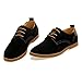 4HOW Men's Suede Leather Oxford Shoe Dress Black US 10.5 M (Clearnance)