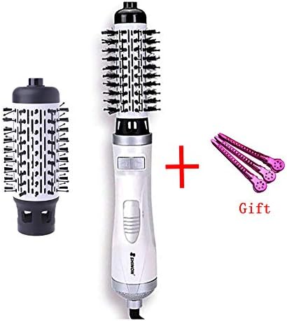 Hot Air Brush Volumizer Hot Air Stylers Salon Negative Ion Generator Hair Straightener Curler with Three Beautiful Hair Clips