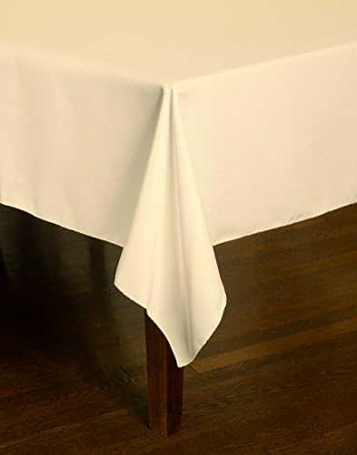 Chesna™ Ivory Table Linen 60 X 102 Inch Polyester Washable Oblong Table Cover Rectangular Tablecloth for Events, Parties, Weddings and Home (60 x 102 Inch, Ivory)