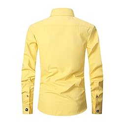 ATOFY Men's French Cuff Dress Shirt Slim Fit Formal