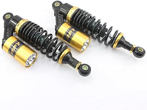 (One Pair) Complete Shock for Honda Yamaha Suzuki Yamaha Kawasaki - ATV or Motorcycle (13.5" Eye to Eye, Black with Gold)