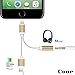 iphone 7 / 7 plus / 8 / X adapter, (Support iOS 10.3, iOS 11)Cone 2 in 1 Lightning Adapter and Charger, Lightning to 3.5mm Aux Headphone Jack Audio Adapter for iphone X, 8, 8 plus, 7, 7 plus(Gold)
