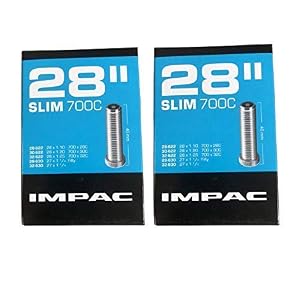 Impac 2pk Cycle Tubes 28″ SLIM Schrader Valve – 28×1.10, 28×1.20, 28×1.25, 27×1 1/4, 700x28c, 700x30c, 700x32c, 28-622, 30-622, 32-622, 28-630, 32-630, 700c