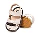 Kuner Baby Girls Cotton Bowknot Rubber Sole Non-Slip Outdoor Toddler Summer Sandals First Walkers Shoes (12cm(6-12months), Beige)