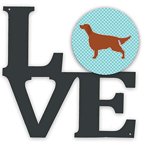 Caroline's Treasures BB3693WALV Irish Setter Checkerboard Blue Metal Wall Artwo…