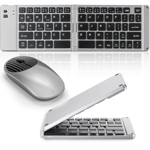 Kit Teclado e Mouse sem Fio, Teclado Dobrável