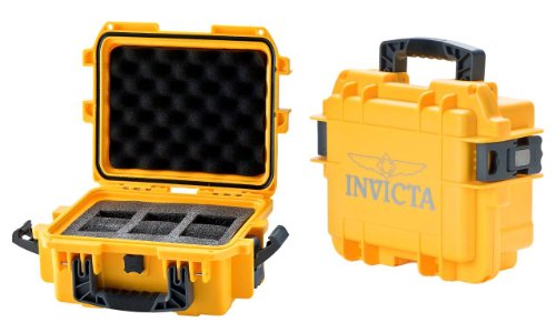 Invicta DSC3-Yellow 3 Slot Yellow Plastic Watch Box Collectors Case