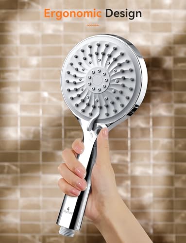 Magichome Large Powerful Shower Head with 1.5M Hose & 5 Spray Modes | Universal High Pressure Showerhead, Boosts Water Flow for Bathrooms, Easy Installation