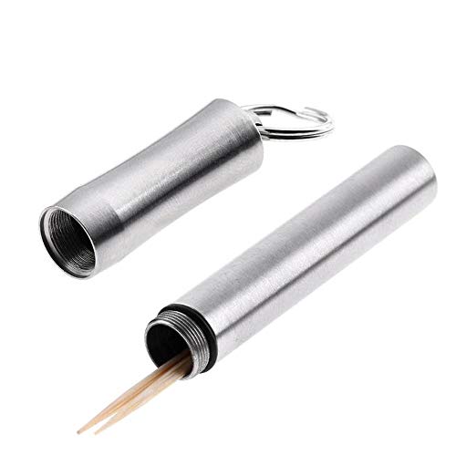 ShineIn Stainless Steel Pocket Toothpick Holder,Portable Waterproof