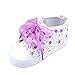 Weixinbuy Baby Girl's Floral Prewalker Soft Sole Ribbon Non-Slip Sneaker SZ11 Purple 0-6 months (Size 11)
