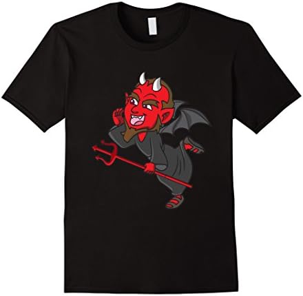 Men's Devil Emoji T-Shirt (Cheeky Red Devil) Medium Black