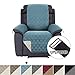 H.VERSAILTEX Reversible Quilted Recliner Covers Recliner Chair Cover Water Resistant Furniture Protector Washable Couch Cover with Elastic Straps for Kids, Pets (Recliner, Cameo Blue/Beige)