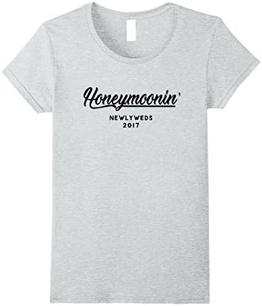 Womens Honeymoon Tshirt, Newlyweds, Just Married, Bride Gift Large Heather Grey