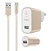 Belkin Metallic Home/Car Charger Bundle with 4-Foot Micro USB Cable - for Android Phones - Gold (2.4 Amp)